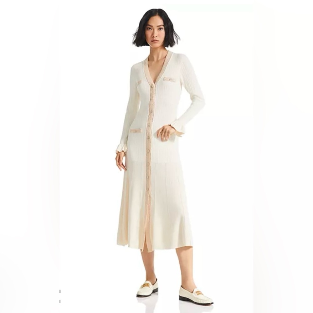 Sandro Cream Midi Dress - Picture 2 of 7